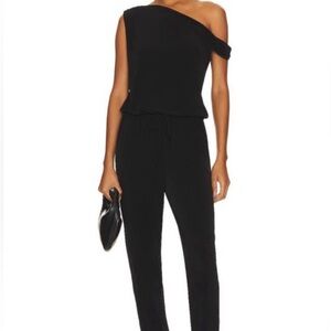 Lanston (Revolve) Black One-Shoulder Jumpsuit Medium Like New
